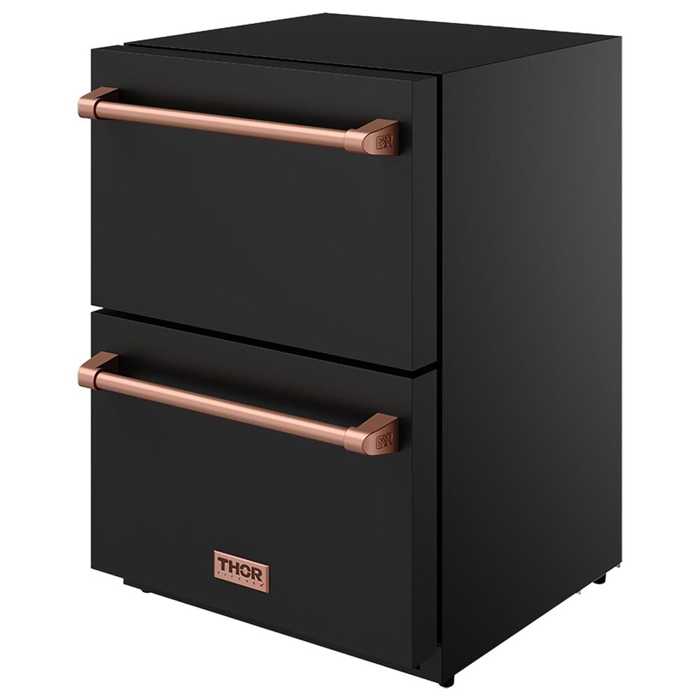 Thor Kitchen Gordon Ramsay 5.4 Cu. Ft. Undercounter Drawer Freezer with Rose Gold Handle Kit in Black, , large