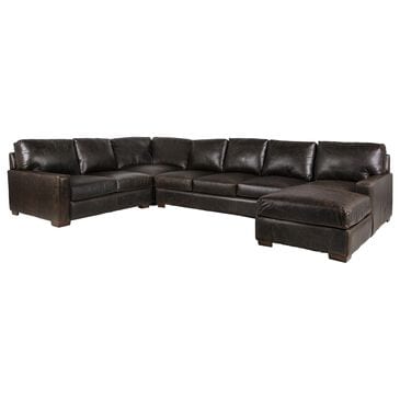 USA Premium Leather 4-Piece Leather Sectional in Java Ancient, , large
