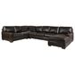 USA Premium Leather 4-Piece Leather Sectional in Java Ancient, , large