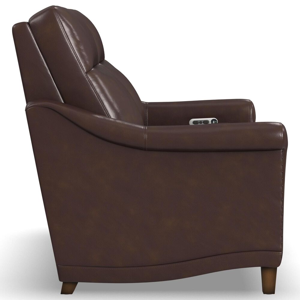 Flexsteel Elizabeth Power Loveseat with Headrest in Brunette, , large