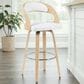 Armen Living Shelly Swivel Bar Height Stool in Oak, , large