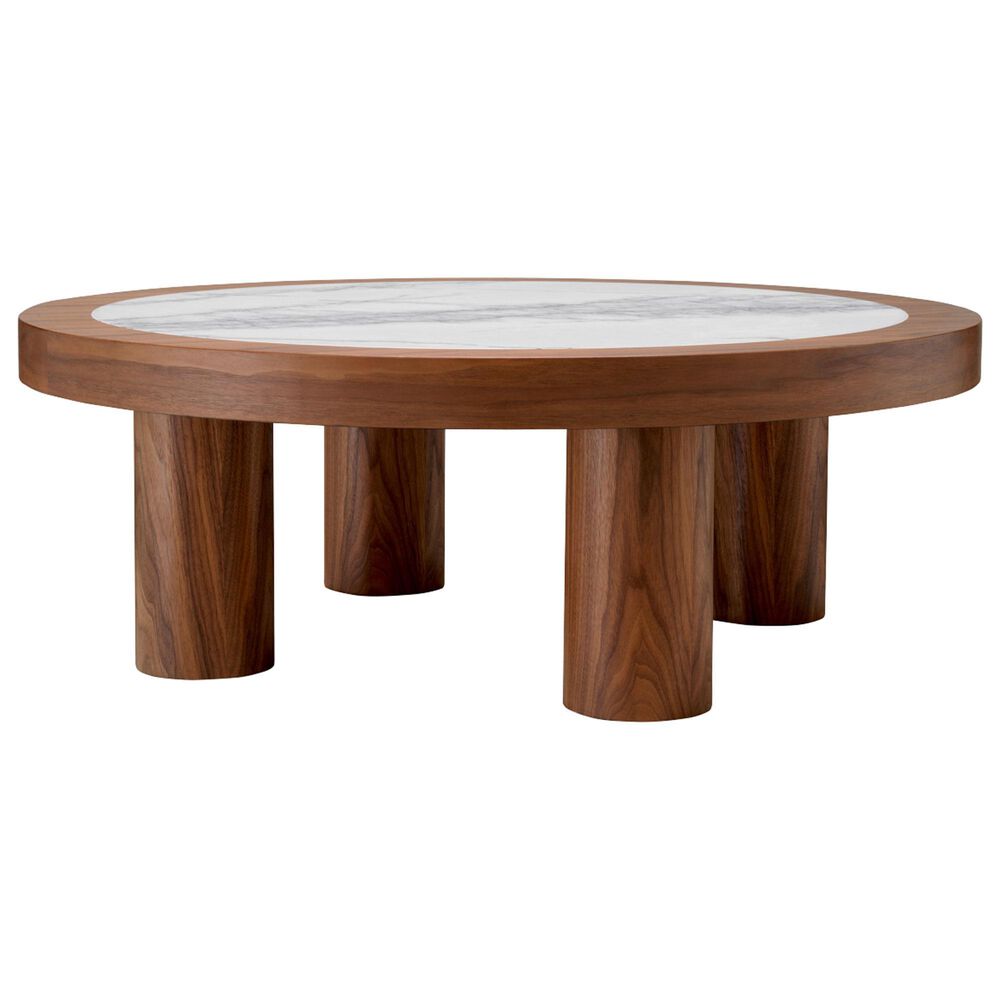 Eichholtz Presedio Coffee Table in Walnut and Bianco Lilac, , large