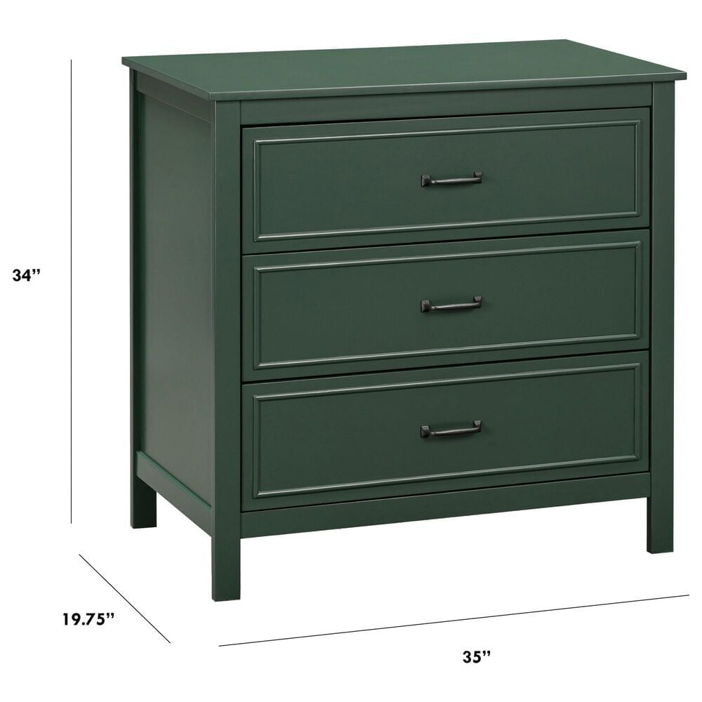 New Haus Charlie 3-Drawer Dresser in Forest Green, , large