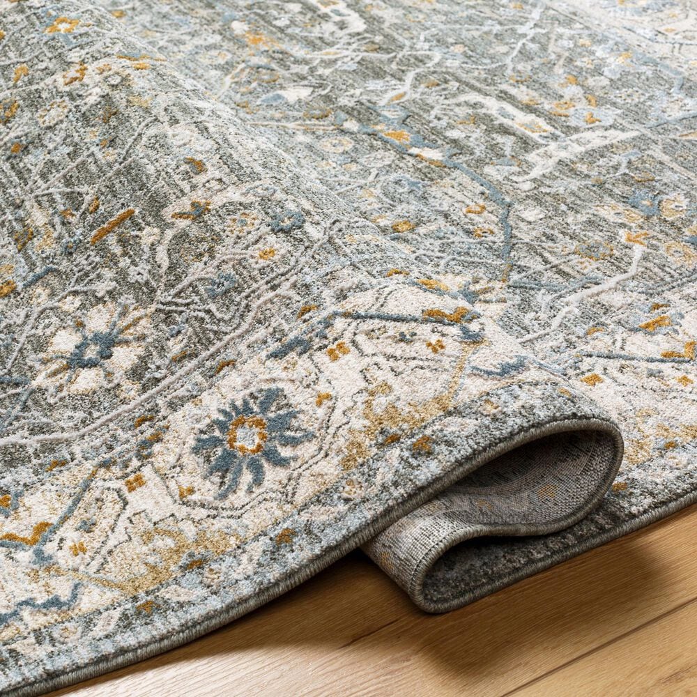 Surya Dresden Deep Teal, Dusty Sage, Taupe, Off-White, Light Gray, Olive and Mustard 5&#39; x 7&#39;5&quot; Area Rug, , large