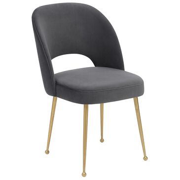 Tov Furniture Swell Velvet Chair in Grey and Gold, , large