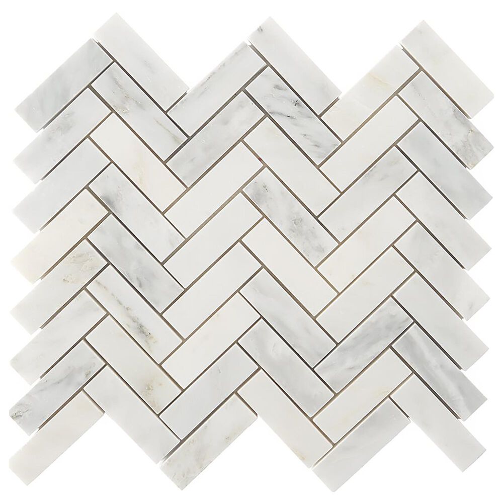Soho Studio Asian Statuary 1" x 3" on 11" x 13" Marble Mosaic Sheet, , large