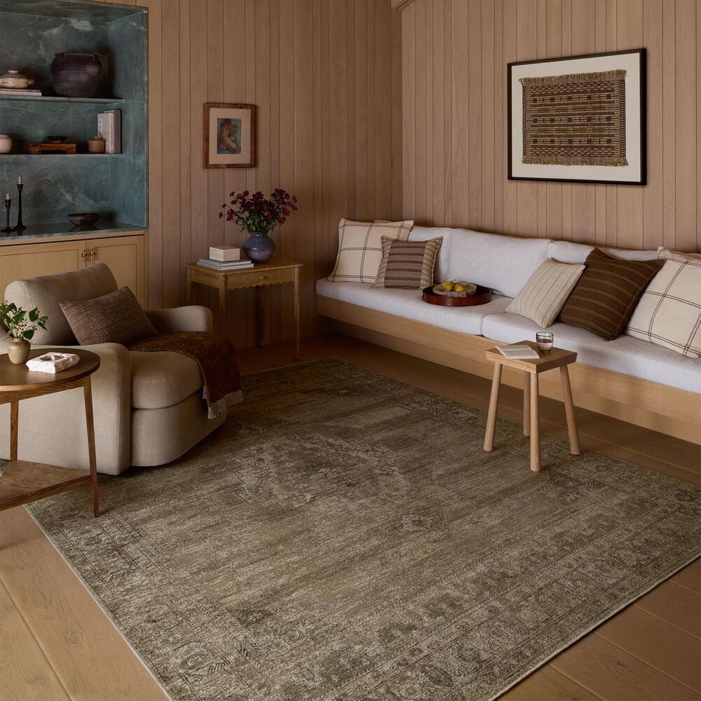 Amber Lewis x Loloi Cambria Sand and Olive 6' x 9' Area Rug, , large