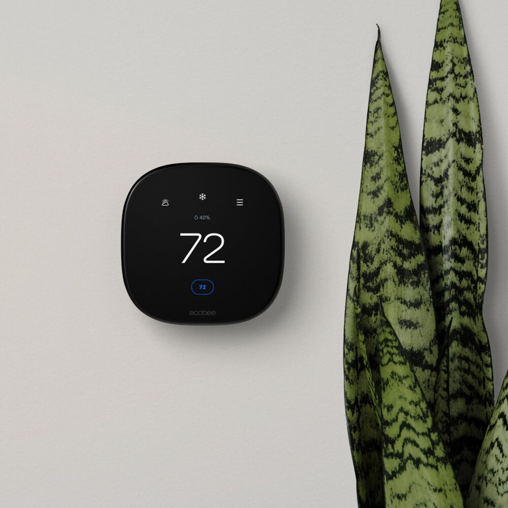 Ecobee Smart Enhanced Programmable Touch Screen Wi-Fi Thermostat in Black, , large
