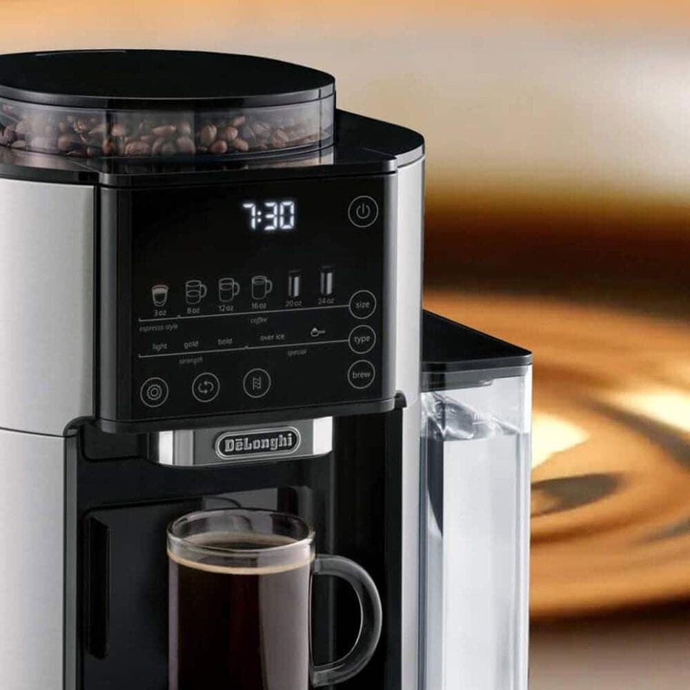 DeLonghi TrueBrew 8.8 Oz Drip Coffee Maker in Stainless Steel and Black, , large