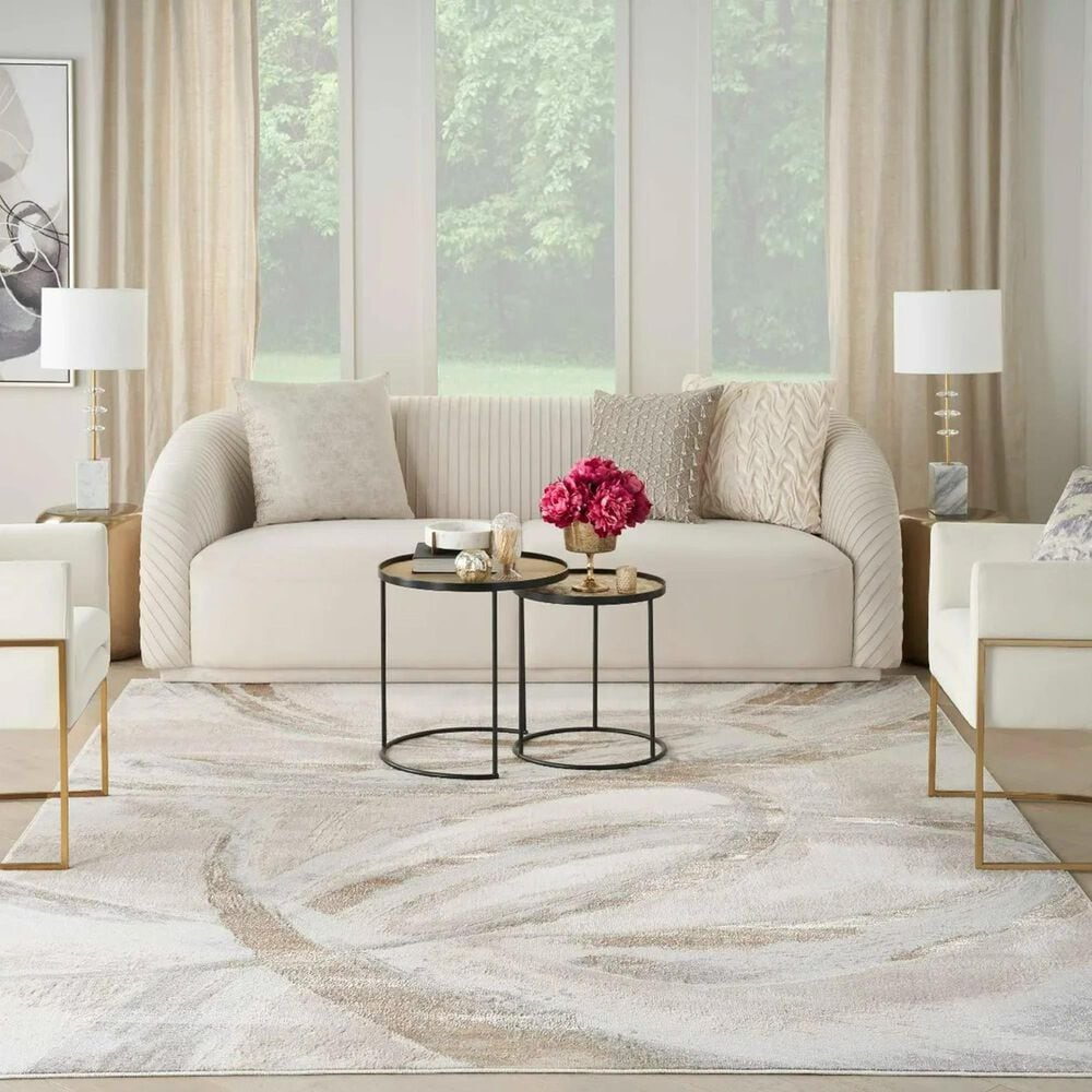 Nourison Brushstrokes 12&#39; x 15&#39; Beige and Grey Area Rug, , large