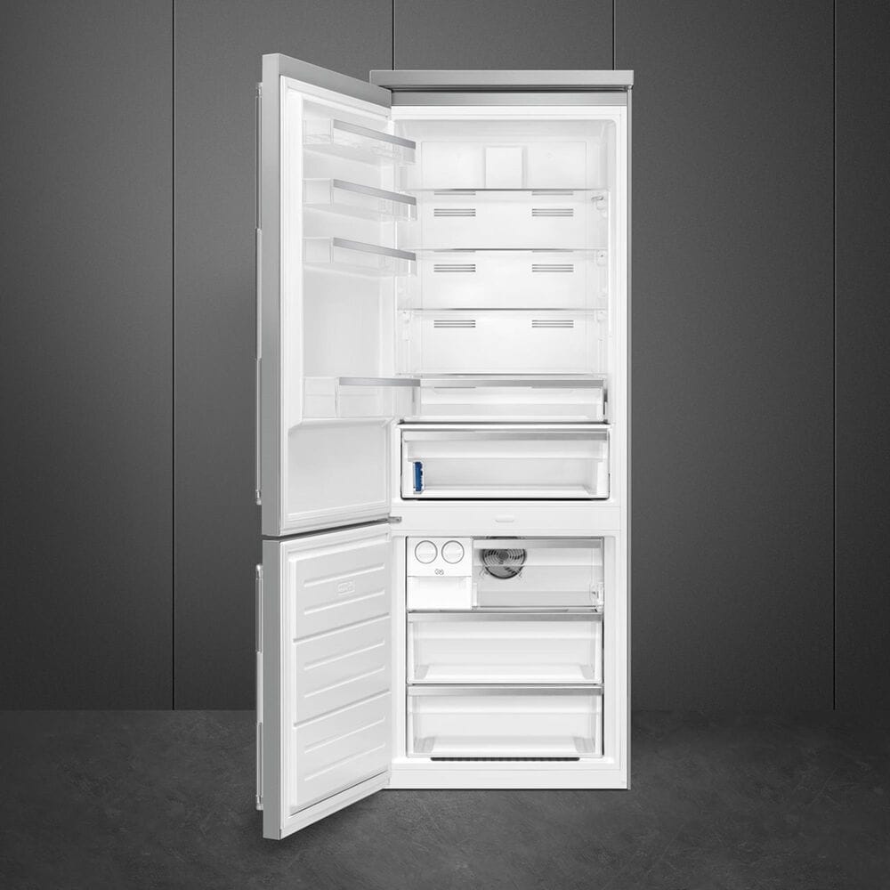 SMEG 16.28 Cu. Ft. Freestanding Bottom Freezer Refrigerator with Left Hinge in Stainless Steel, , large