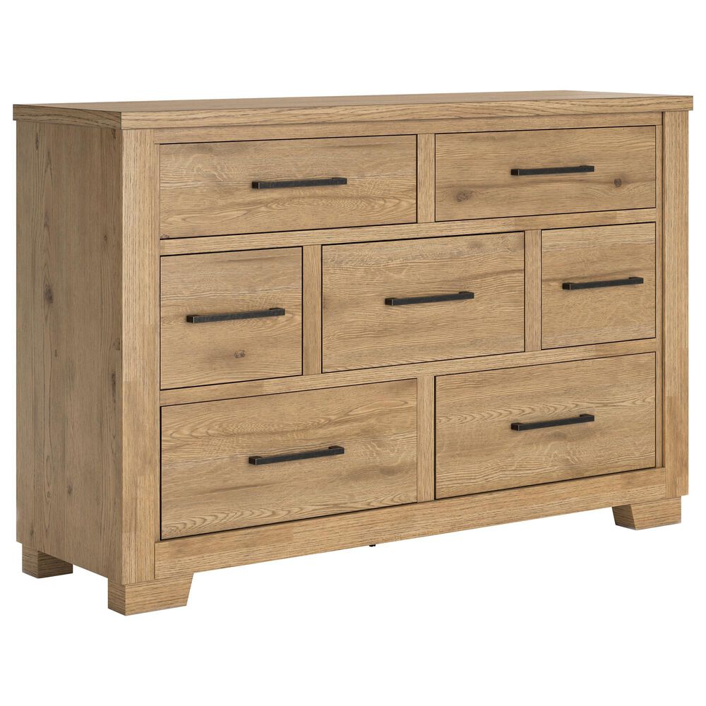 Ashley Galliden Queen Panel Bed and Two Nightstands in Light Brown, , large
