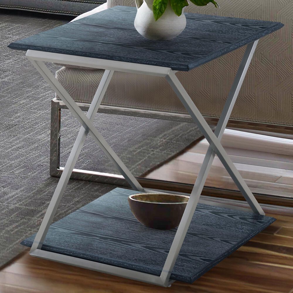 Blue River Westlake End Table in Brushed Stainless Steel, , large