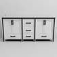 Lexora Home Ziva 72" Double Bathroom Vanity in White with 2 cm White Quartz Top and Rectangular Sinks, , large