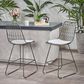 Hearth and Haven Niez Outdoor Counter Stool with Ivory Cushion in Gray (Set of 2), , large