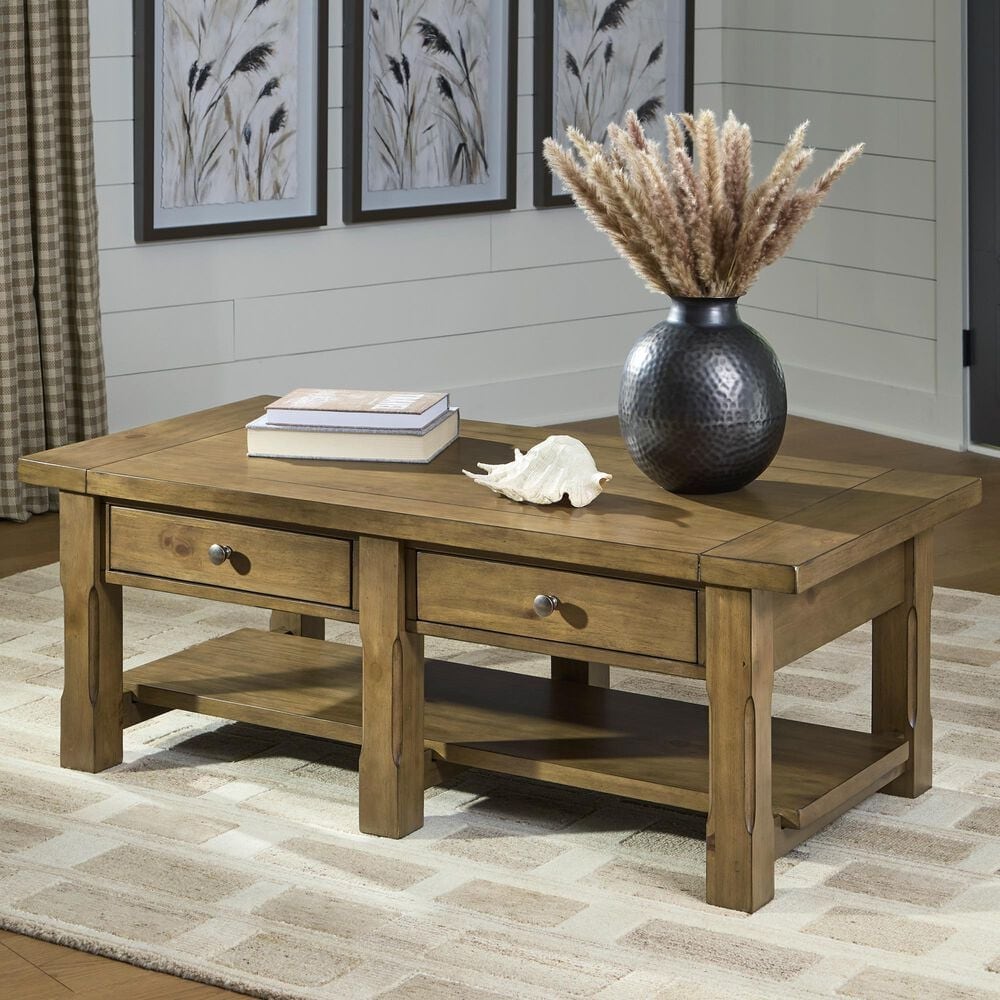 Ashley Vandenmore Rectangular Cocktail Table in Medium Brown, , large