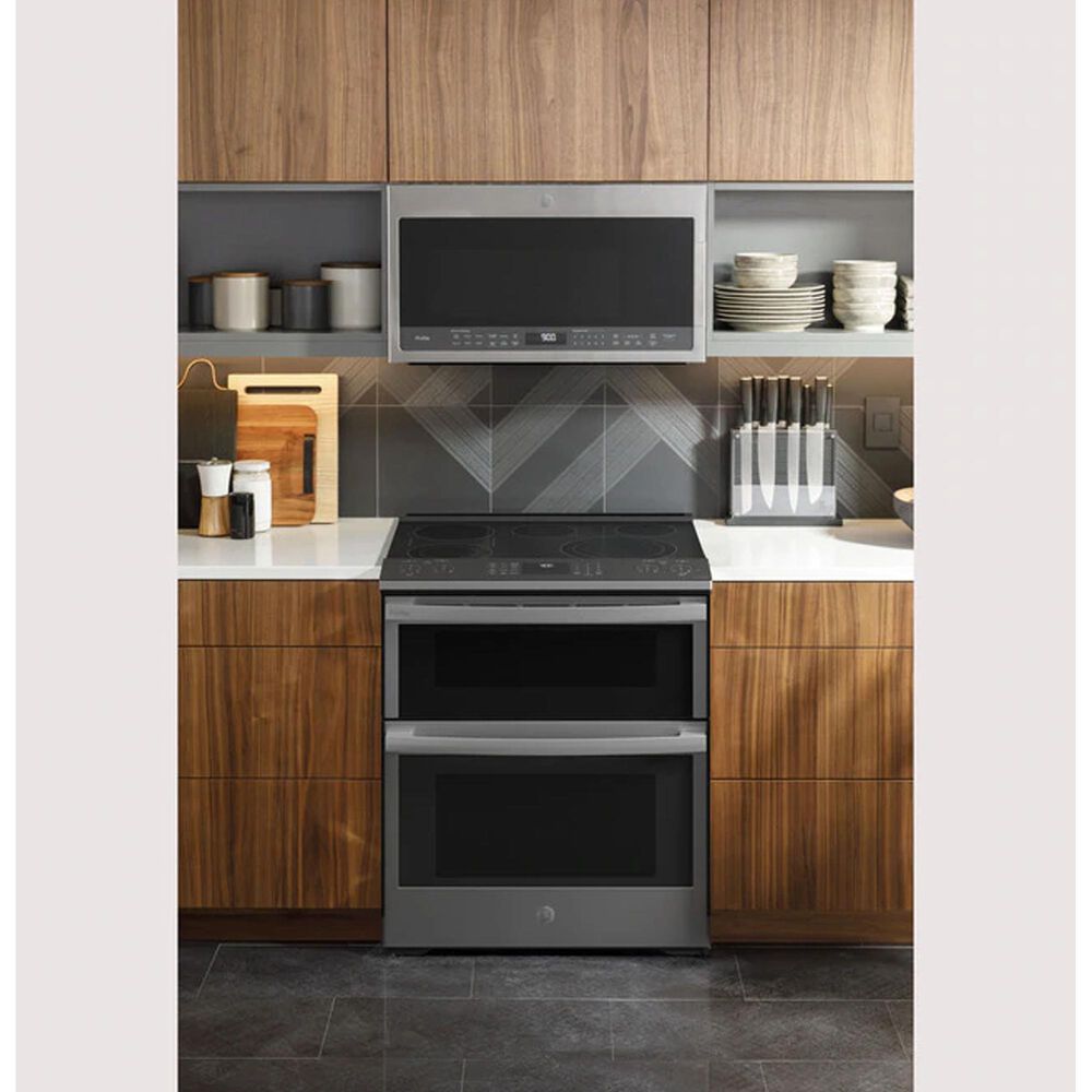 GE Profile 30&quot; Slide-In Electric Double Oven Fingerprint Resistant Range in Stainless Steel, , large