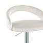 LumiSource Grotto Swivel Adjustable Bar Stool with White Velvet Upholstery in Chrome (Set of 2), , large