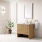 James Martin Vanities Hudson 36" Single Bathroom Vanity in Light Natural Oak with 3 cm Arctic Fall Solid Surface Top and Rectangular Sink, , large