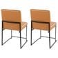 Lumisource Fuji Side Chair with Camel Cushion in Black (Set of 2), , large