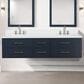 Lexora Home Castor 72" Double Bathroom Vanity in Blue with 2 cm White Cultured Marble Top and Rectangular Sinks, , large
