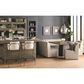Mayberry Hill Jemma 6 Pice Contemporary Corner Dining Set in Grey Finish and Beige Linen Upholstery, , large