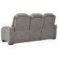 Ashley The Man-Den Power Reclining Sofa with Adjustable Headrest in Gray, , large