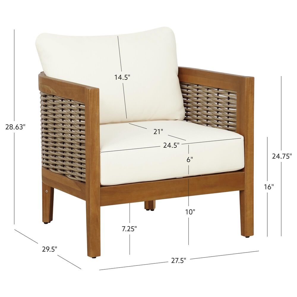 Linon Home Decor Chaddsley Patio Arm Chair in Beige, , large