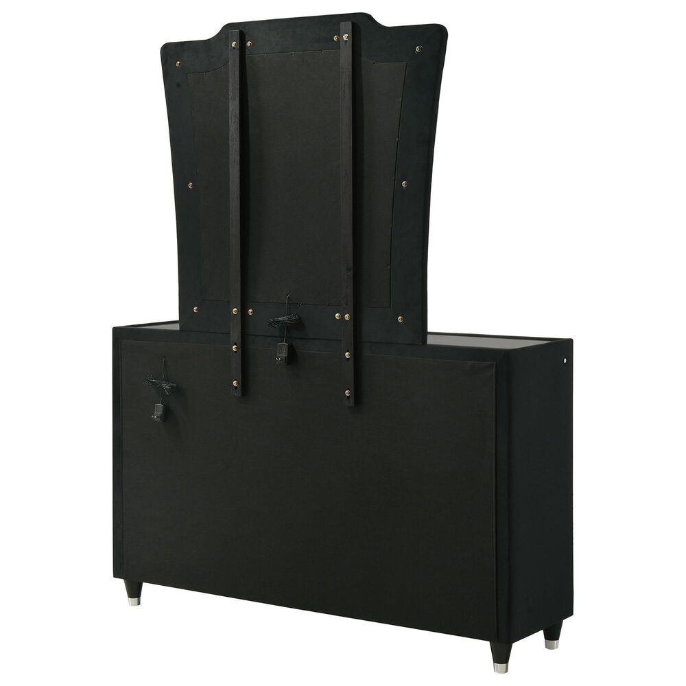 Pacific Landing Lorient Glam Dresser and Mirror in Black, , large