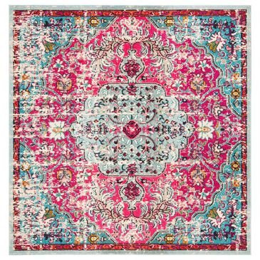Safavieh Madison MAD447R 5" Square Fuchsia and Teal Area Rug, , large