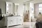 James Martin Vanities Brookfield 72" Double Bathroom Vanity in Bright White with 3 cm Arctic Fall Solid Surface Top and Rectangle Sinks, , large