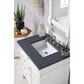 James Martin Vanities Brittany 30" Single Bathroom Vanity in Bright White with 3 cm Charcoal Soapstone Quartz Top and Rectangle Sink, , large
