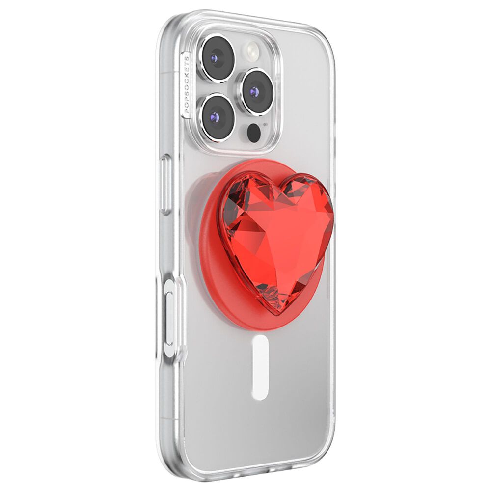 PopSockets MagSafe Circle PopGrip in Crystal Heart Rosso, , large