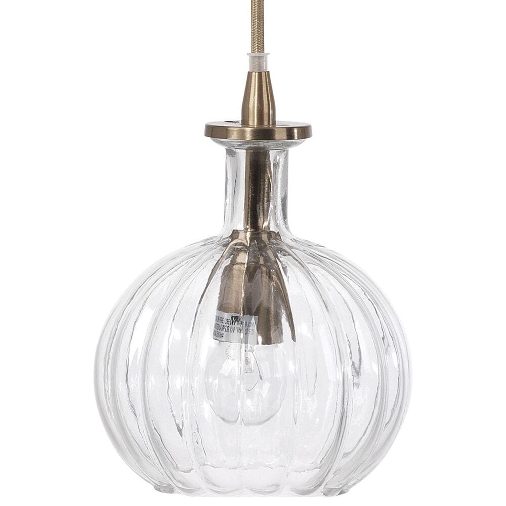 Jamie Young Elvian Carafe 1-Light Glass Pendant in Antique Brass, , large