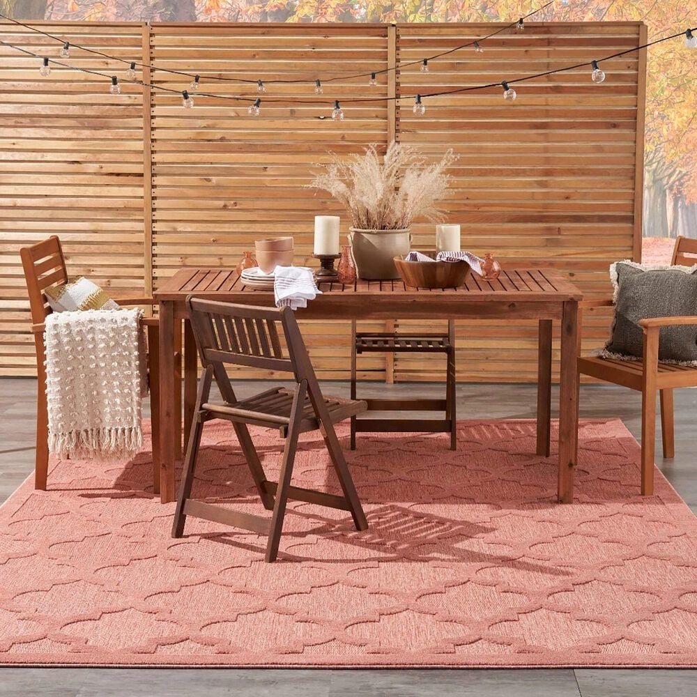 Nourison Easy Care 8&#39; x 10&#39; Coral and Orange Indoor/Outdoor Area Rug, , large