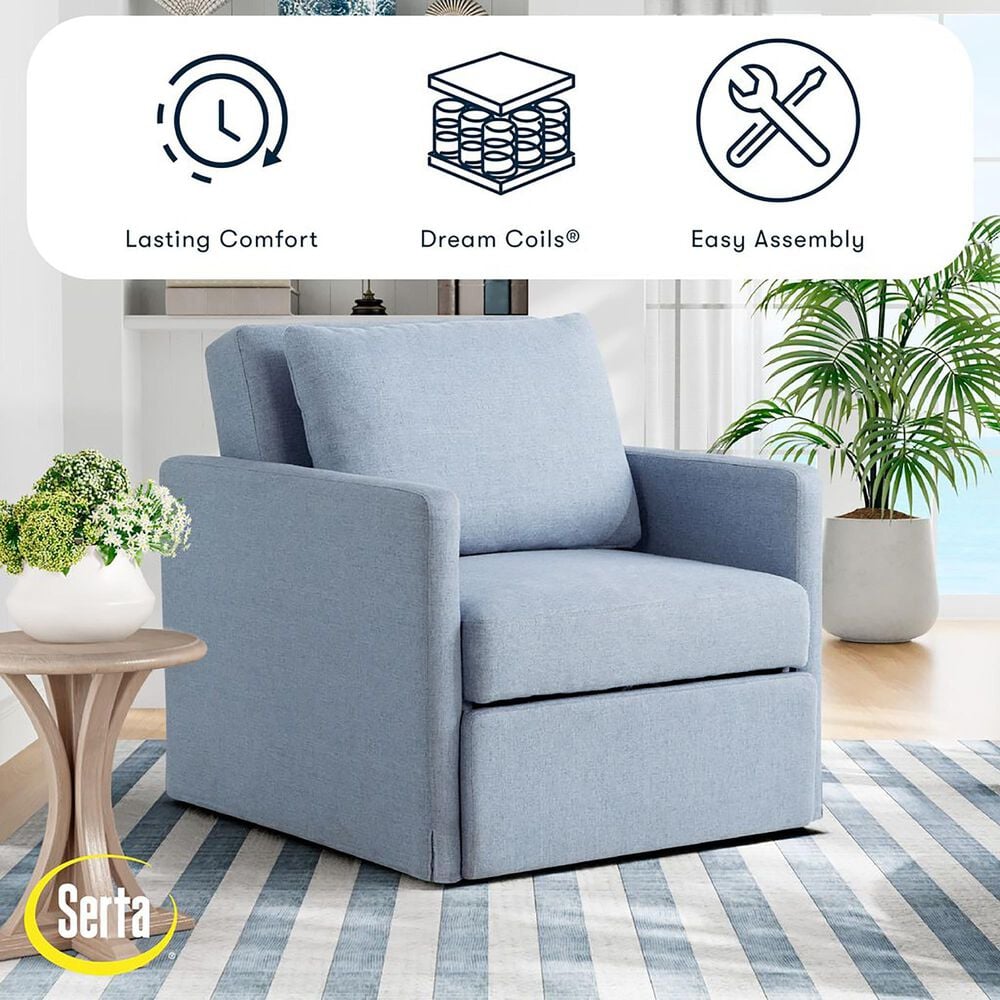 Lifestyle Solutions Blair Convertible Chair in Blue, , large