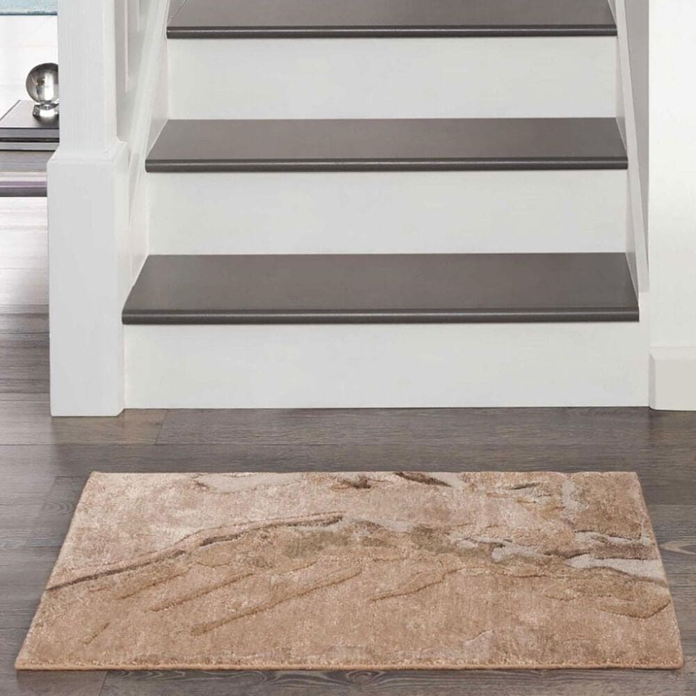 Nourison Silk Shadows 2&#39; x 3&#39; Beige and Silver Area Rug, , large