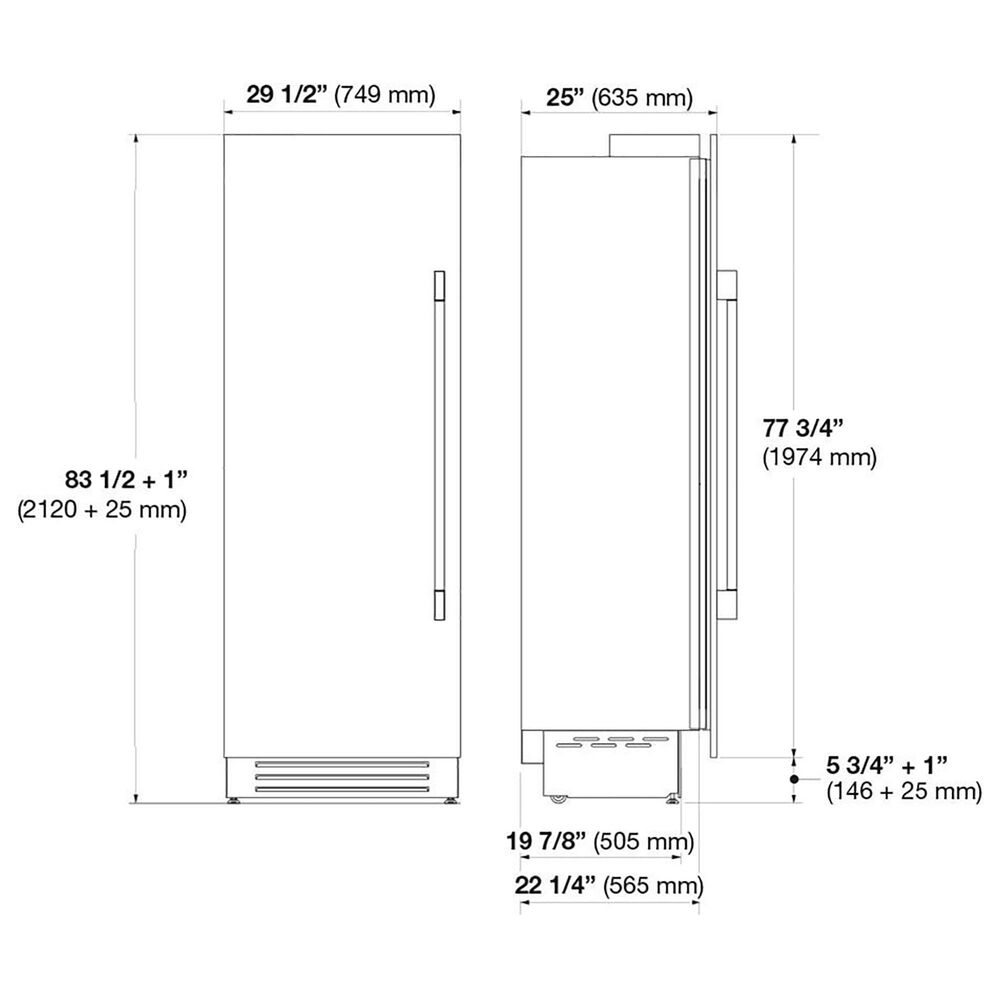 Fulgor Milano 30&quot; 12.67 Cu. Ft. Freezer Column with Left Hinge in Stainless Steel, , large