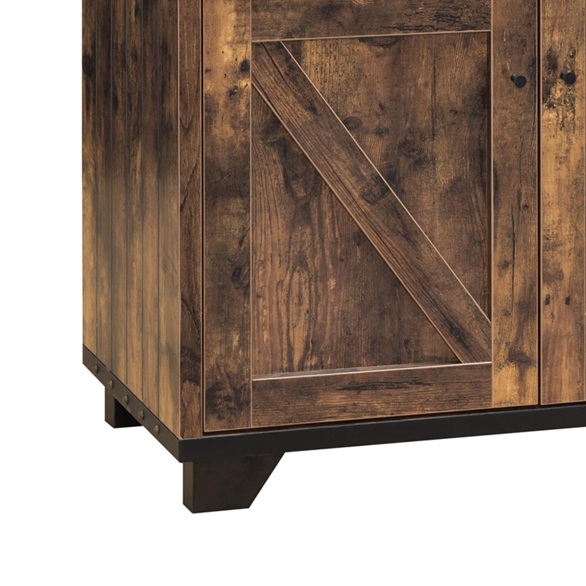 Furniture of America Oconnell Wine Cabinet in Distressed Wood NFM