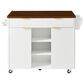 HOMLUX 52" Fluted Kitchen Island with Drop Leaf in White, , large