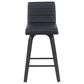 Armen Living Vienna Swivel Counter Height Stool with Black Upholstery in Black Brushed, , large