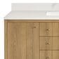 James Martin Vanities Hudson 60" Single Bathroom Vanity in Light Natural Oak with Single Hole 3 cm White Zeus Quartz Top and Rectangular Sink, , large