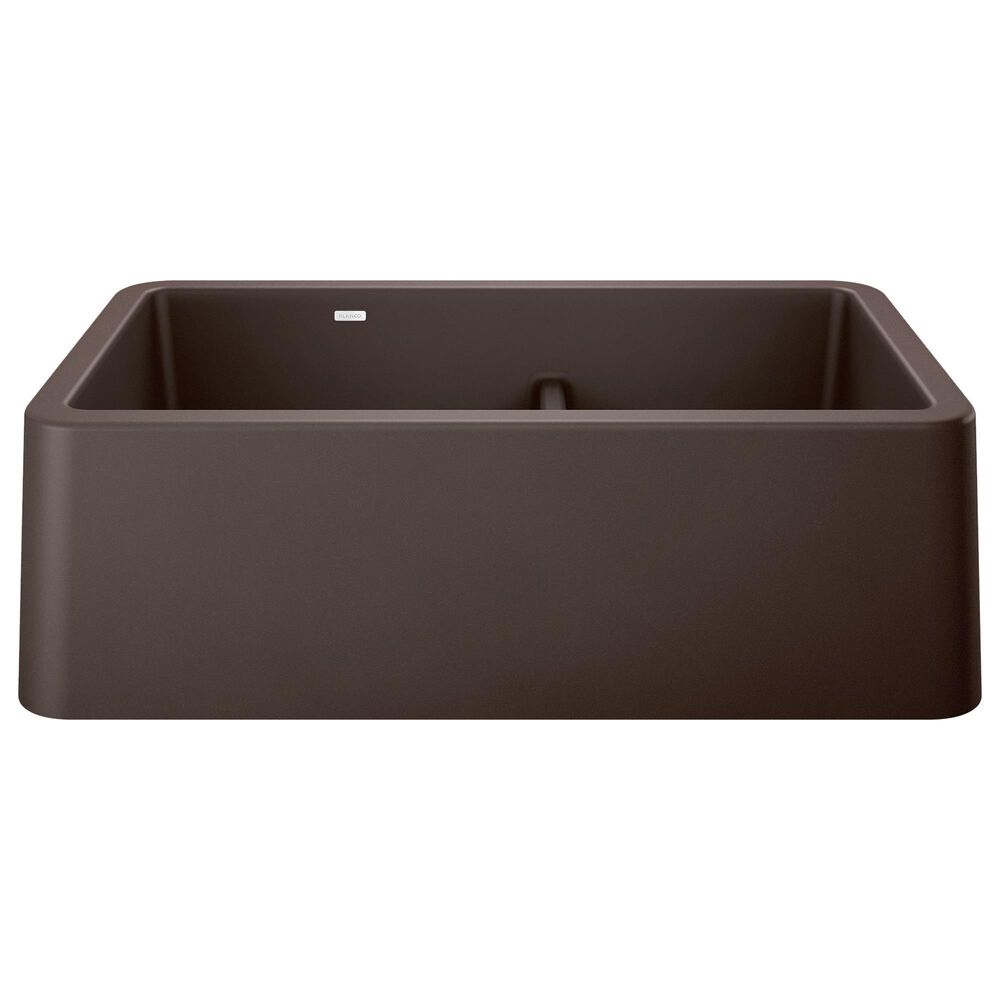 Blanco Ikon 33&quot; Apron Double Bowl Farmhouse Sink with Low Divide in Cafe, , large
