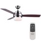 Black+Decker 52" 3-Blade Standard Ceiling Fan with Light and Remote Control in Brushed Nickle and Mahogany, , large