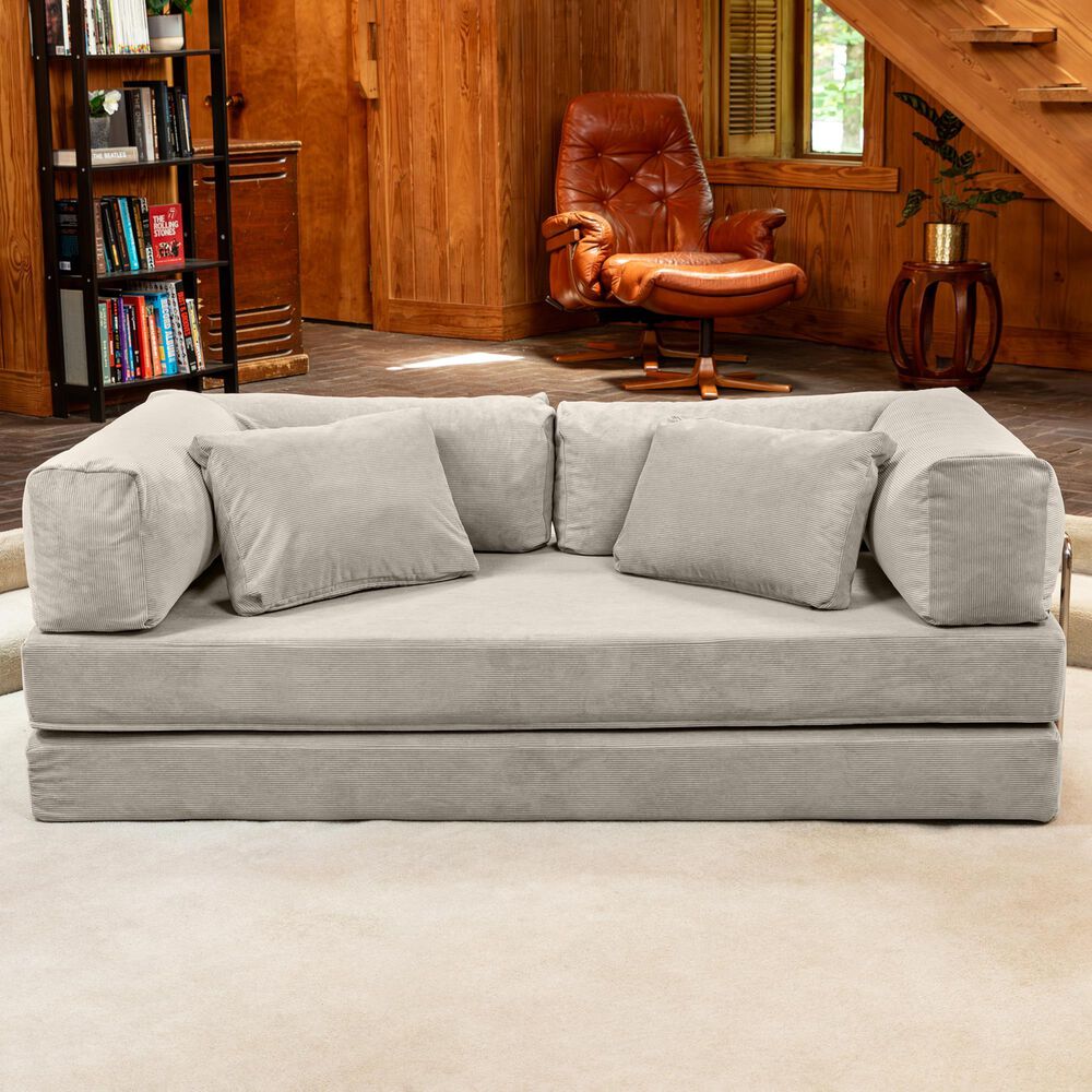 Jaxx Unsofa Stationary Loveseat in Stucco Grey, , large