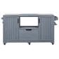 Hearth and Haven Outdoor Kitchen Island Cart with Stainless Steel Top in Grey and Blue, , large