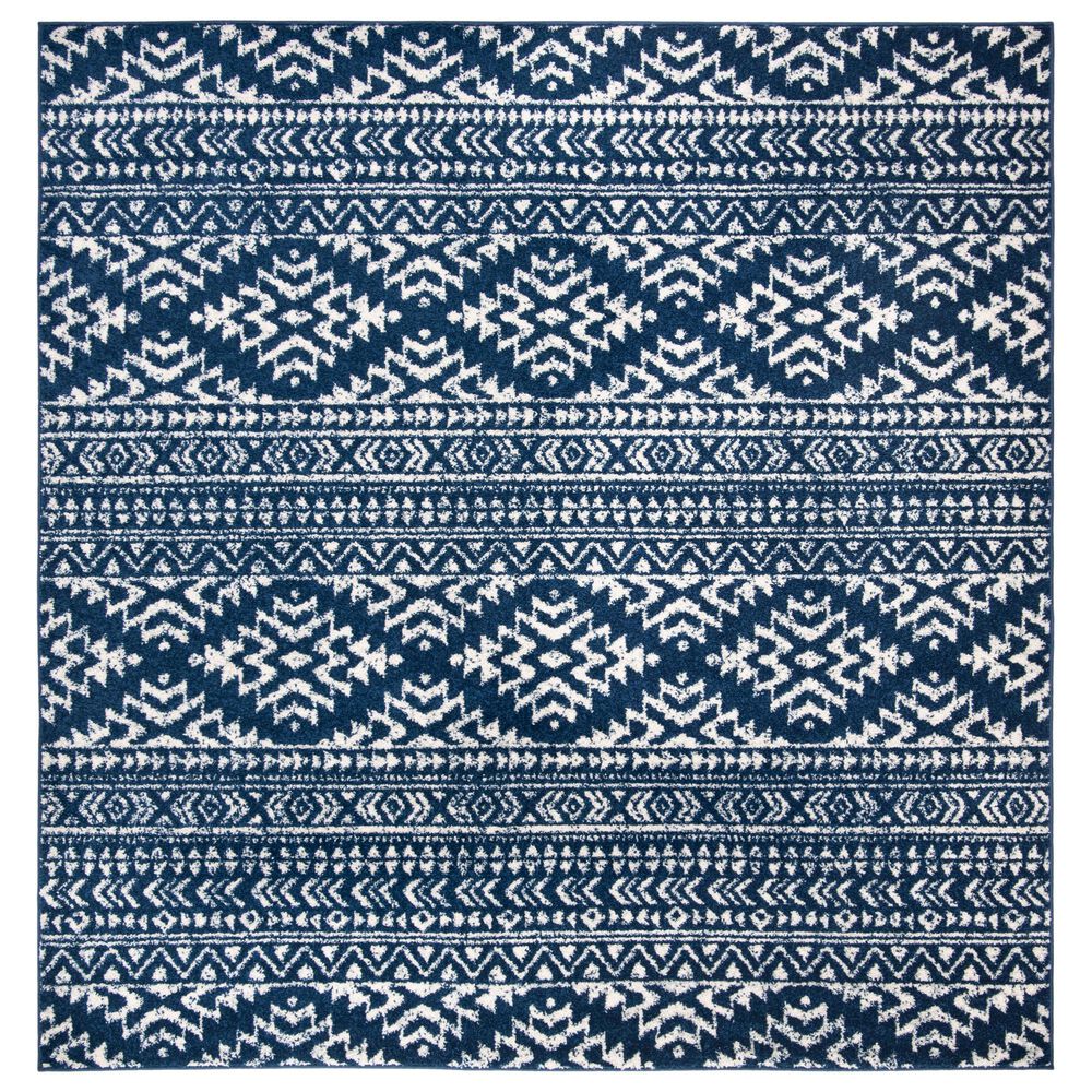 Safavieh Tulum 6"7" Square Navy and Ivory Area Rug, , large