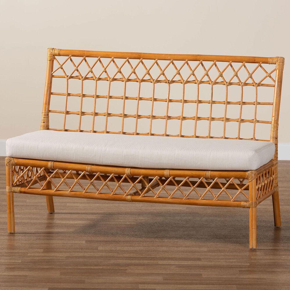 Baxton Studio Capella Dining Bench in Light Honey, , large