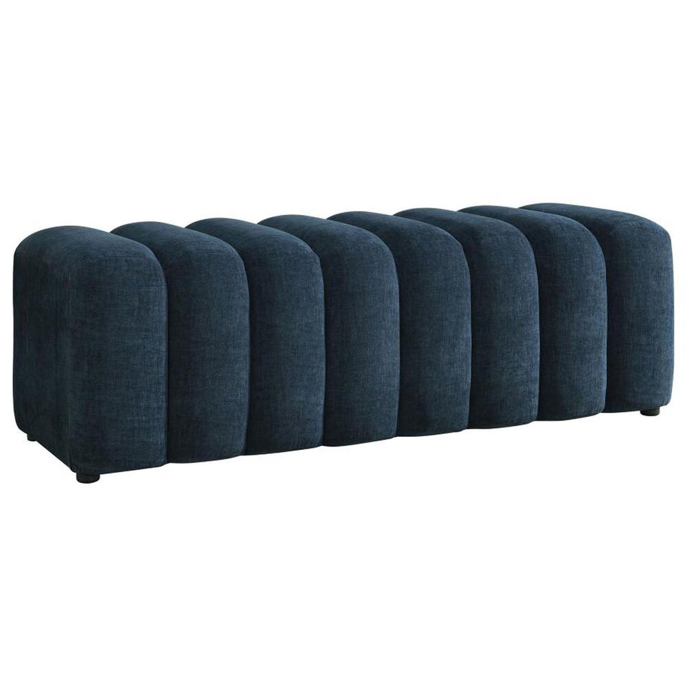 Coaster Summer Upholstered Channel Accent Bench in Navy, , large