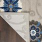 Nourison Aloha 2"3" x 12" Grey and Blue Indoor/Outdoor Runner, , large
